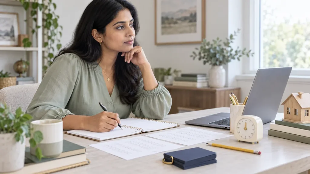 Student preparing for a real estate exam with practice questions