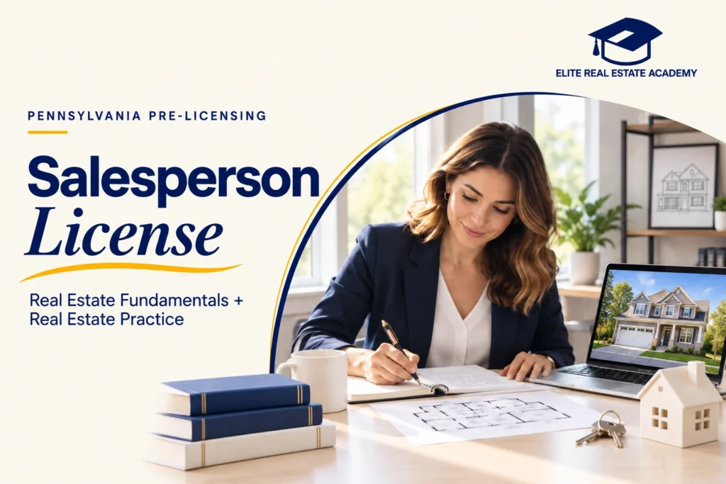 Salesperson License — Real Estate Fundamentals and Real Estate Practice at Elite Real Estate Academy